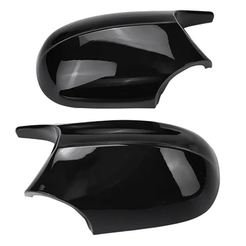 

beler ABS 2pcs Glossy Black Rear View Side Wing Mirror Cover Cap Trim Fit For BMW E90 E91 E92 E93 LCI Facelifted