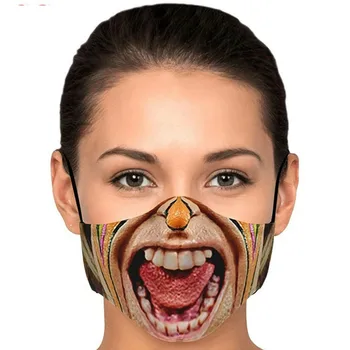 

Unisex Adult Face Mask Windproof Foggy Haze Pollution Face Cover Printed Funny Face Mouth Mask Breathable Mask Mascarilla