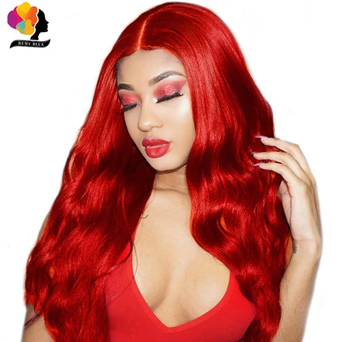 Remyblue человеческие волосы 99J красные пучки с закрытием бордовые пучки бразильские волосы волна тела 3 пучка с закрытием 100 remy волосы - Цвет: # 99J