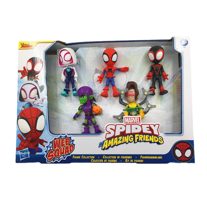 New Hasbro Marvel Chibi Spider-Man Black Panther PVC Action Figure Collection Model Toys Gift For Children | Игрушки и хобби