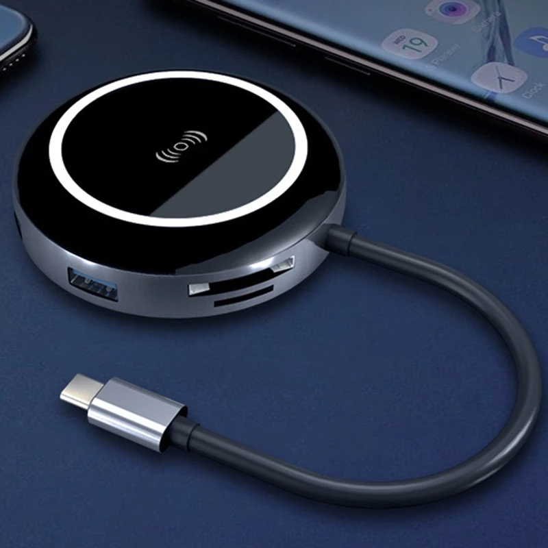 USB концентратор C для Мульти 3 0 HDMI QI Беспроводное зарядное устройство адаптер док