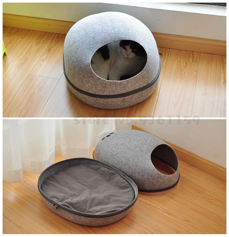Redwelling net red cat nest removable semi-closed summer cat house blanket nest simple eggshell cat nest seasonal versatility