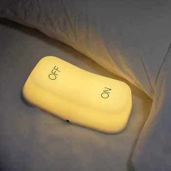 

Cute USB Rechargeable LED Night Light Lamp Gravity Control(ON/Off) 2 Mode Bright/Dim with Built-In 450MAh Lithium Battery for Ki