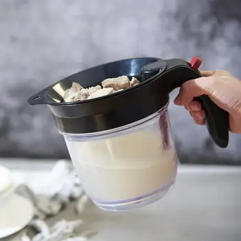 

1000ML Fat Separator With Bottom Release Strainer Filter Soup Residue Oil Separator With Filter Oil Can Kitchen Accessories NEW