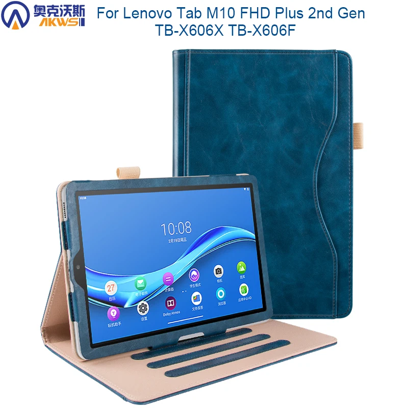 

для Lenovo tab M10 Plus TB-X606X X606F, чехол для планшета tab M10 fhd 2nd tb X606X, чехол из искусственной кожи с карманом