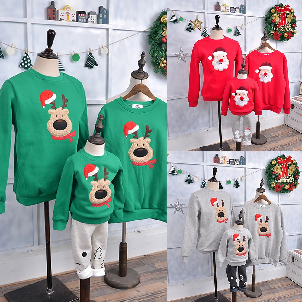 

LOOZYKIT Family Look for Dad Mom and Me Father Mother Daughter Son Christmas New Year Sweater Pajamas Family Matching Clothes