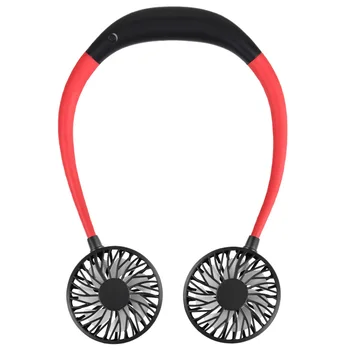 

Portable Neck Mini Fan 360 Degree Rotating Adjustment Sports Fans USB Handheld Fan with 7 Color LED