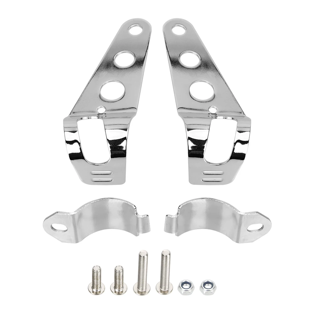 FORAUTO 1 пара Нержавеющая сталь фара мотоцикла Кронштейн передняя лампа Перевозчик