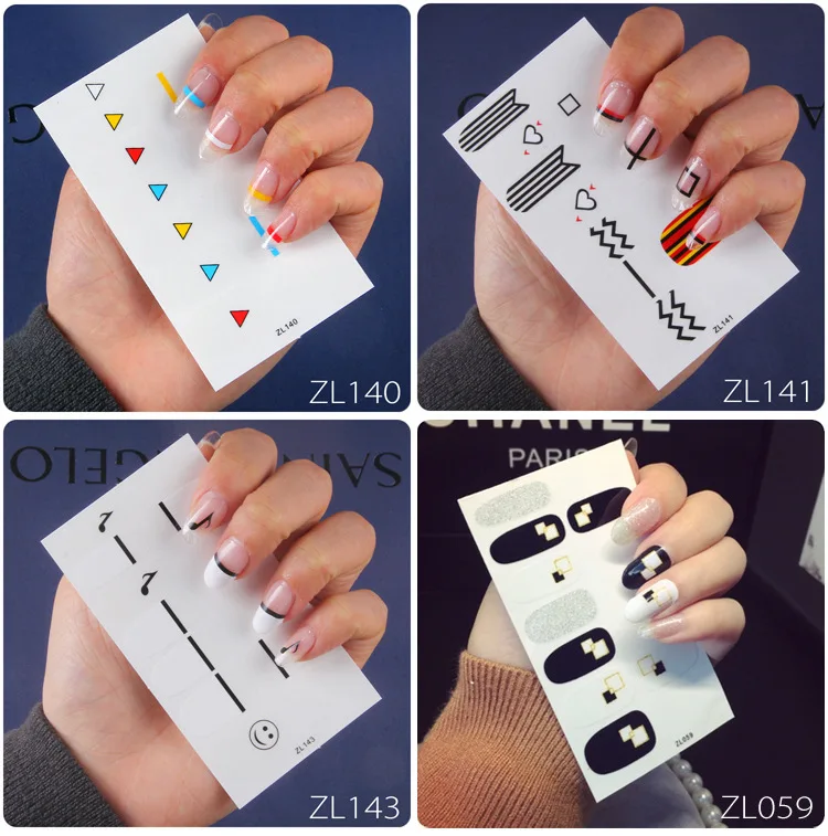 

14tips/sheet Beauty Nail Art Stickers Full Cover Sticker Wraps Decorations DIY Manicure Slider Nail Vinyls Adhesive Nails Decals