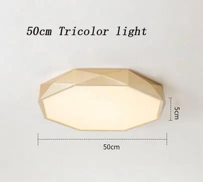 Новинка, скандинавский светодиодный потолочный светильник для спальни, простой ресторанный светильник для гостиной, круглый потолочный светильник для дома - Цвет корпуса: 50cm  Tricolor light