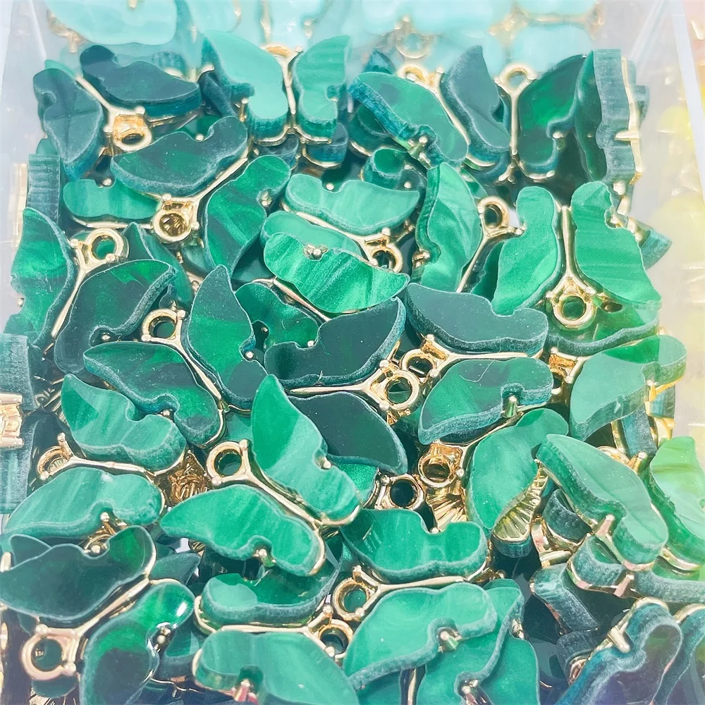 JQ 다색 아크릴 나비 참, 팔찌 목걸이 귀걸이 쥬얼리 만들기 용품, 귀여운 곤충 합금 액세서리, 20 개