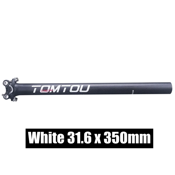 Seatpost 31.6X350mm TOMTOU Матовая Белая углеродная ручка Aero наборы велосипедная ручка бар+ трубка сиденья+ стебель дорожные детали для велосипеда-TC9T75 - Цвет: Seatpost 31.6X350mm