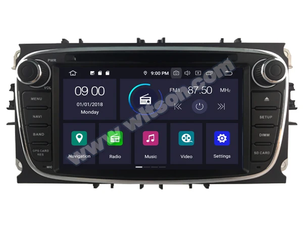 Perfect 7" Android 9.0 Pie OS Car DVD Multimedia Navigation GPS Radio for Ford Focus 2008-2011 & S-Max 2008-2011 & Galaxy 2011-2012 5