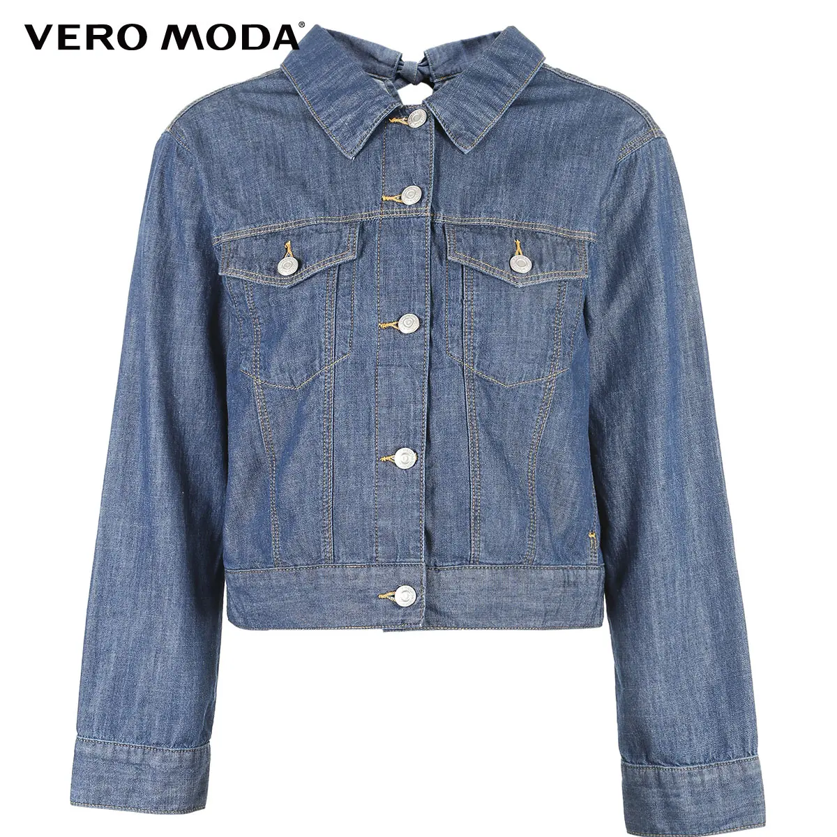 Vero Moda Новые поступления Женская короткая джинсовая куртка на шнуровке | 319157516