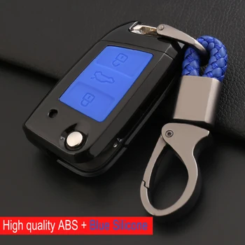 

Carbon fiber + ABS Silicon key fob case holder For VW Volkswagen Passat Filp Folding Protector Skin Cover keyfob 3 buttons
