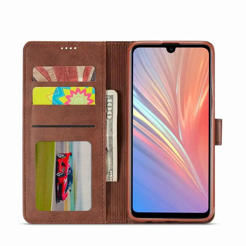 Vintage Leather Flip Wallet Case with Magnetic Closure - Luxury Phone Cover and Holder
