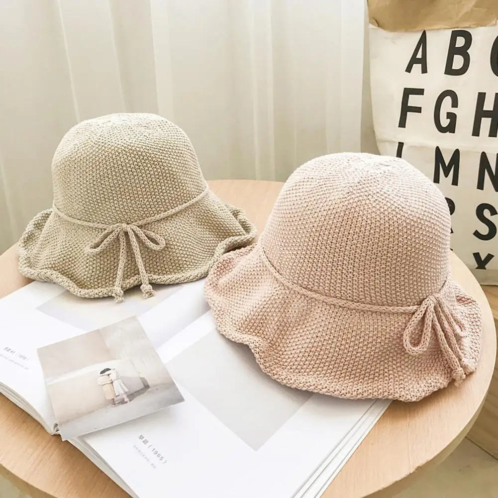 DSstyles, модная, японская, стильная, рыбацкая шляпа, женская, винтажная, для отдыха, путешествий, рыбака, Вязанная, с бантом, складная, солнцезащитная Кепка
