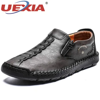 

UEXIA 2020 Summer Spring and Autumn Leather slip-on Men Shoes Loafers Male Moccasins Flats Soft Breathable Casual Boat Driving