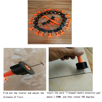 

T Lock Tile Leveling System 180 degrees Adjustable Attachment Reusable