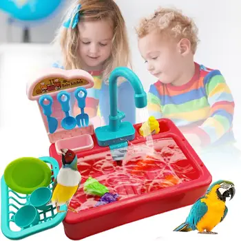 

1Set Bird Shower Bathing Tub,Parrot Automatic Bathtub With Faucet,Bird Feeder Automatic Bathtub Swimming Pool Bird Bath For Cage
