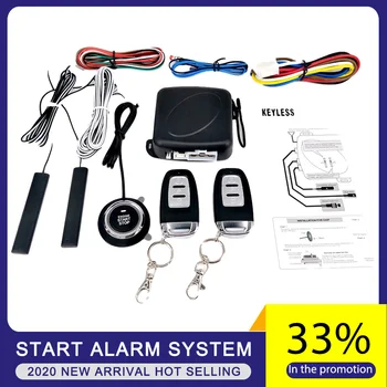 

Universal 9Pcs Car SUV Switch Keyless Entry Engine Start Alarm System Push Button Remote Starter Stop Auto Anti-theft System