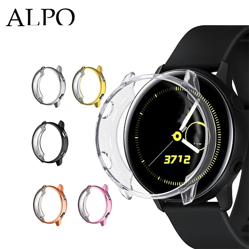 ALPQ силиконовый чехол для часов для samsung Galaxy Watch Active 2 40 44 мм, Мягкий защитный чехол, HD полноэкранный ультра-тонкий защитный чехол