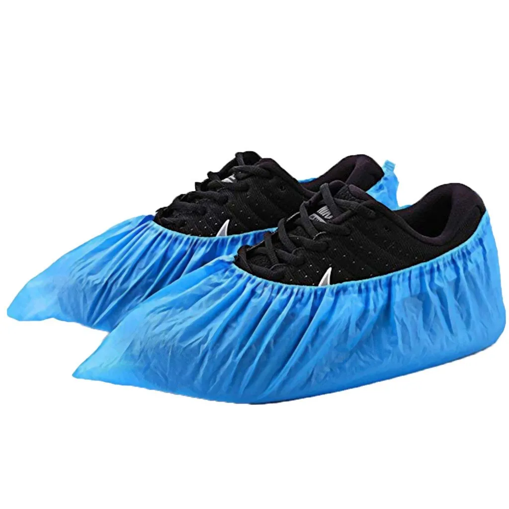 100Pcs Disposable Plastic Shoe Cover Waterproof Protective Boot Overshoe Elastic 