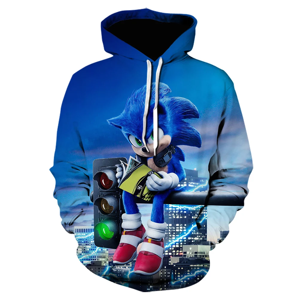 Толстовка с капюшоном Sonic the hedgehog 3D для мужчин и женщин толстовки пуловеры верхняя