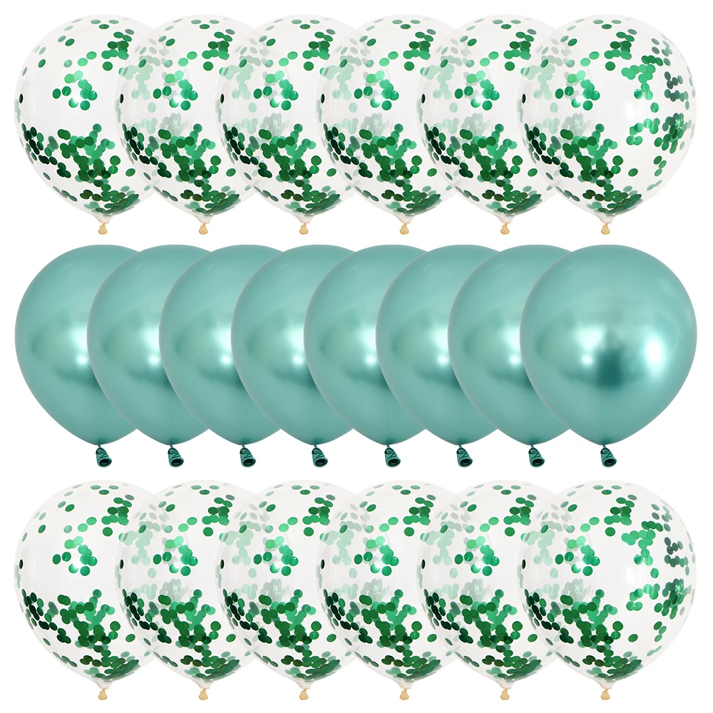 30pc 12inch Gold Metallic Luster Balloons Confetti Latex Ballons Birthday Party Decors Kids Adult Helium Globos Party Supplies - Цвет: green