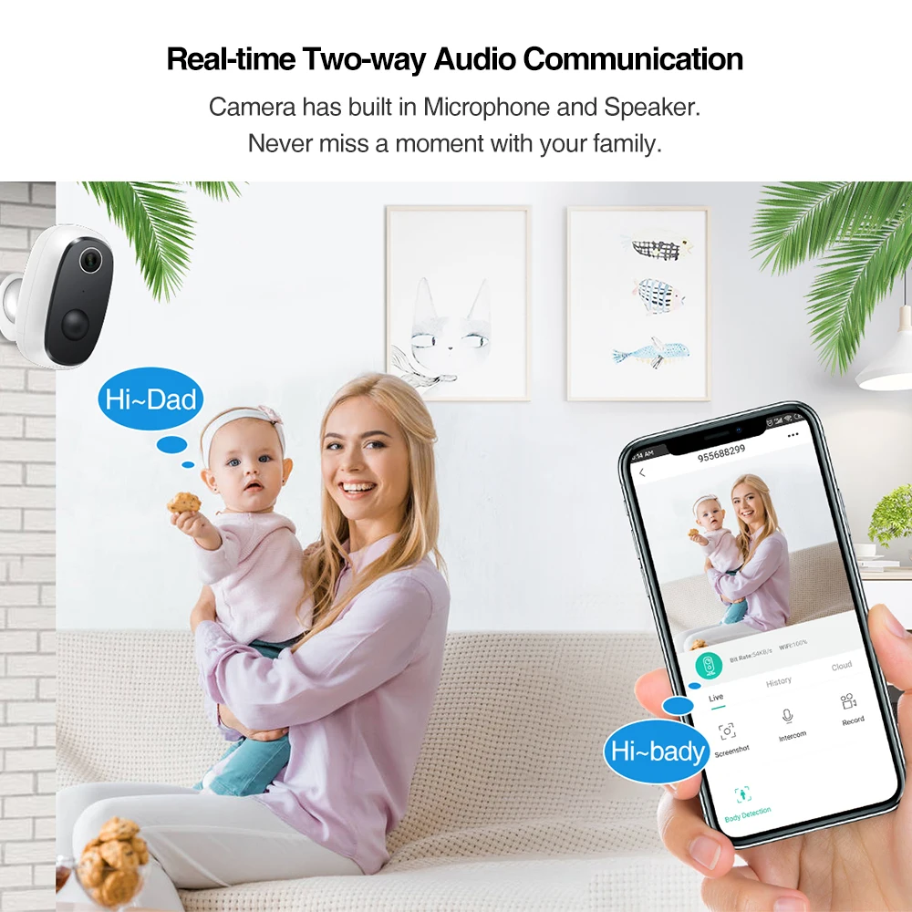 Водонепроницаемая беспроводная камера видеонаблюдения HD 1080P Wi Fi|Камеры