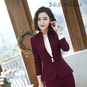 

Novelty Wine Long Sleeve Formal Uniform Styles Blazers Jackets Coat for Women Business Work Wear Office Work Wear Outwear Tops