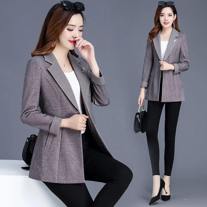 

Short Small Suit Coat Women's 2019 Autumn New Style Korean-style Fashion Loose And Plus-sized Slimming Western Style Tops Fashio