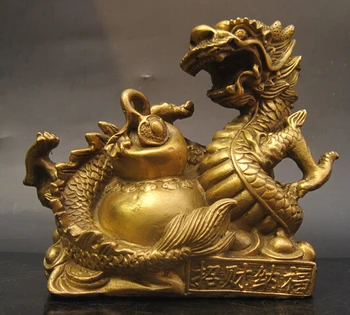 

---421+++wholesale bronze factory Feng shui decoration Large lucky copper dagor bragollach desk decoration