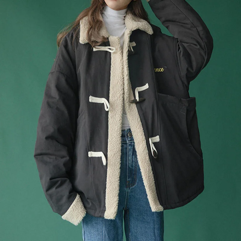 

Oversize Women Winter Warm Coat Thick Cotton Woman Coats Female Jacket Turn-down Collar Women's Coat Outwear Women Clothing