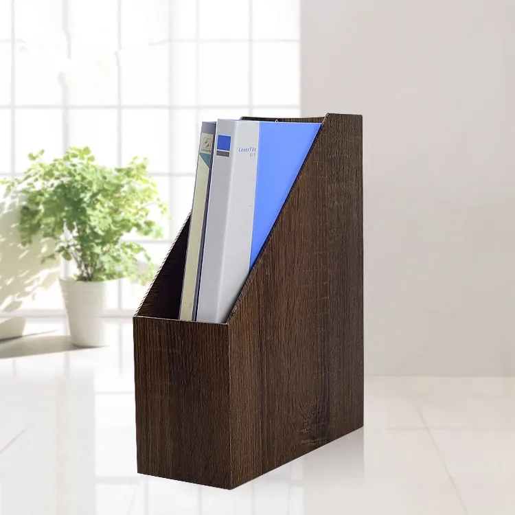

Office Storage Documents Shelf MDF Imitation Wood Grain Friendly Desktop Home Office Storage Box