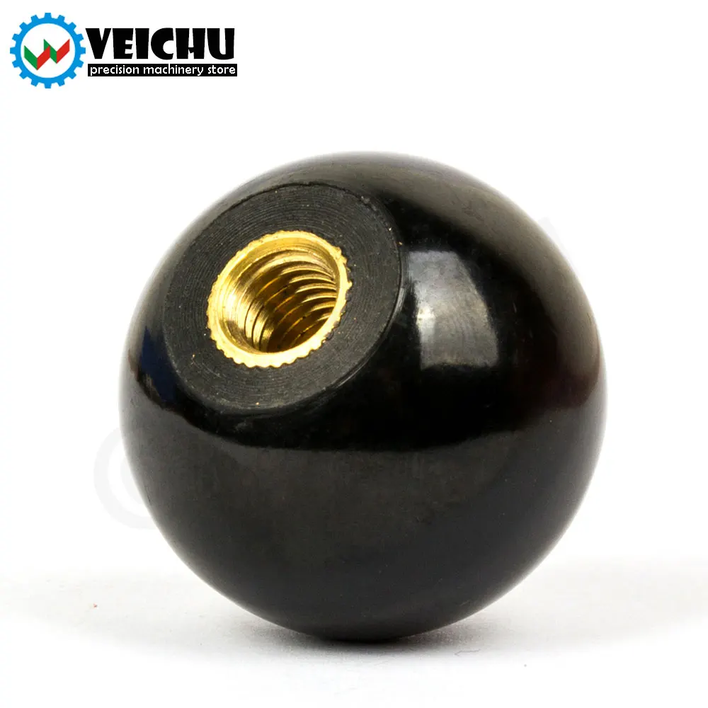 Resin Ball Knobs M4~M6 Thread Clamping Copper Core Plastic Grip Handle Lever Knob 1/2/3/4/5PCS furniture knobs machine tool knobs