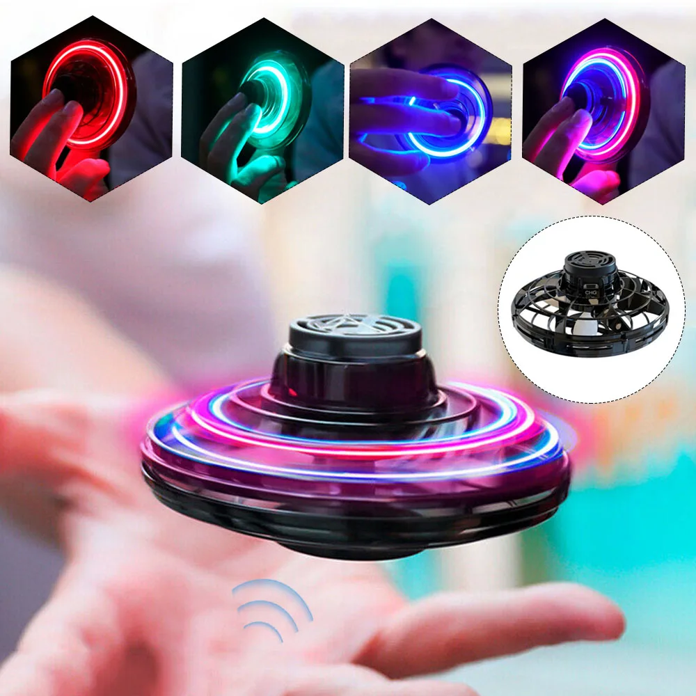 $23.5 Athletic Antistress Hand Infraed Induction Flying Gyro Rotator Drone UFO Led Fidget Finger Spinner