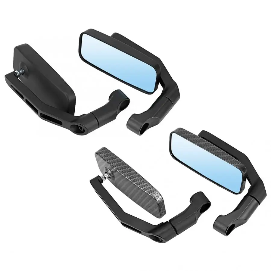 Motorcycle Rearview Mirrors Aluminum Anti-Glaring Square 2pcs