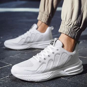 

Men Casual Shoes Trend Sport Shoes for Men Fly Weave Breathable Sneakers Men Lace Up Black White Shoes Male Zapatos De Hombre