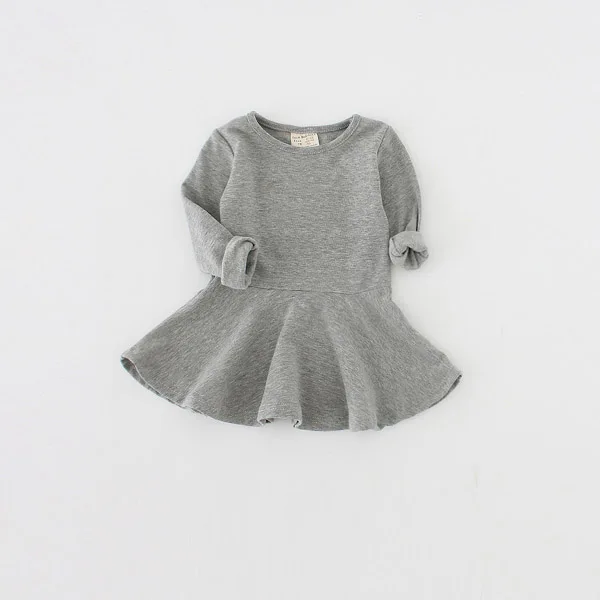 baby girl winter dress long sleeve newborn dresses infant 1 year birthday outfits 6 month baby girl dress for newborn girls - Color: Gray