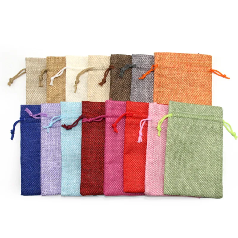 High QualityLinen Empty Bag Drawstring Bag Small Jewelry Bag Storage Bag Mosquito Repellent Chinese Medicine Bag Sachet Bead Bag