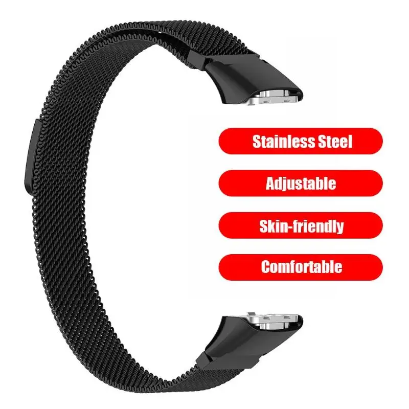 

Stainless Steel Metal Watch Band Wrist Strap Belt Magnetic Buckle Design Easy Carry Comfortable for Samsung Galaxy Fit SM-R370