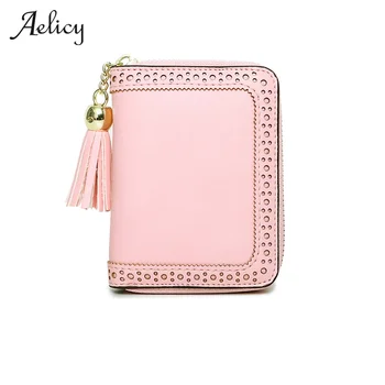 

Aelicy Women Simple Short Wallet New Leather Women Wallet Zipper Small And Slim Coin Pocket Purse Women Wallets Cards Holders