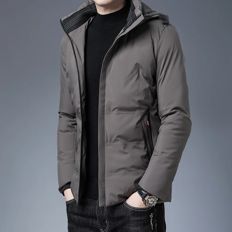 

New Brand Casual Fashion Warm Waterproof Quilted Jacket Men With Hooded Windbreaker Jacket Parka Coats 2020 Winter Mens Clothes
