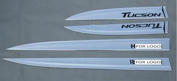 

Car Styling Chrome Side Door Lining Body Molding Garnish Line Trim Cover Protector 4pcs For Hyundai Tucson 2015 2016 2017 2018