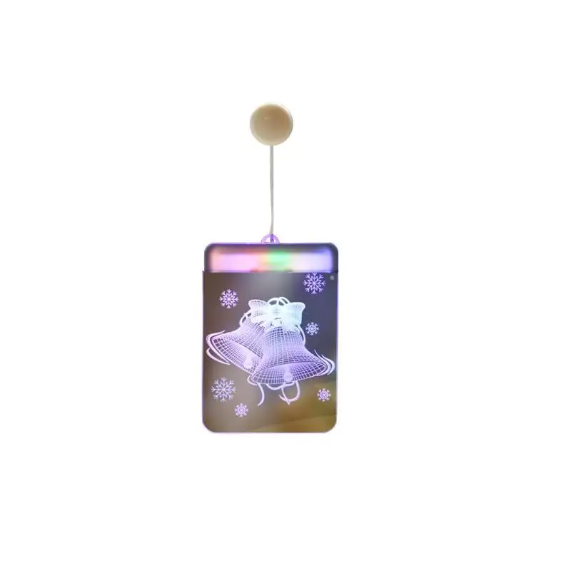 3D LED bell Snowflake Hanging Lamp Holiday Party Decor Light Santa Claus - Цвет: Christmas bell