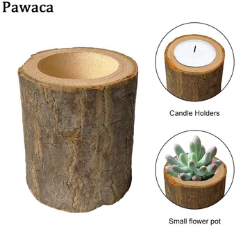 

10pcs Wooden Candlestick Candle Holder Table Decoration Plant Flower Plot Tealight Holder Home Party Decoration