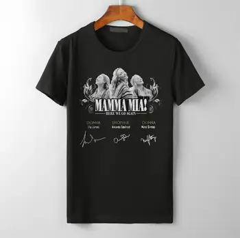 Mamma Mia Here We Go Again Donna Shophie Signature T Shirt Black Cotton Men S6Xl