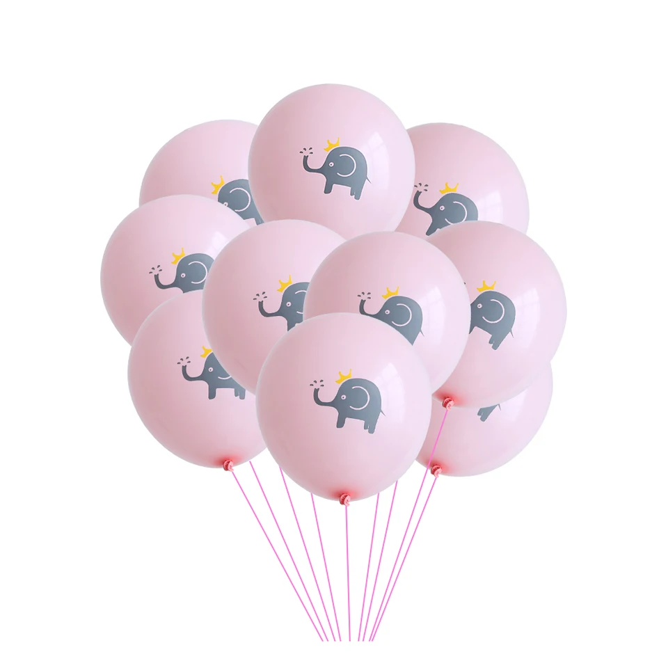 pink elephant baby shower balloons
