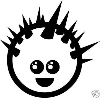 JL FUNKY computerTOON Спайк Волосы улыбающееся лицо наклейка на компьютер наклейка